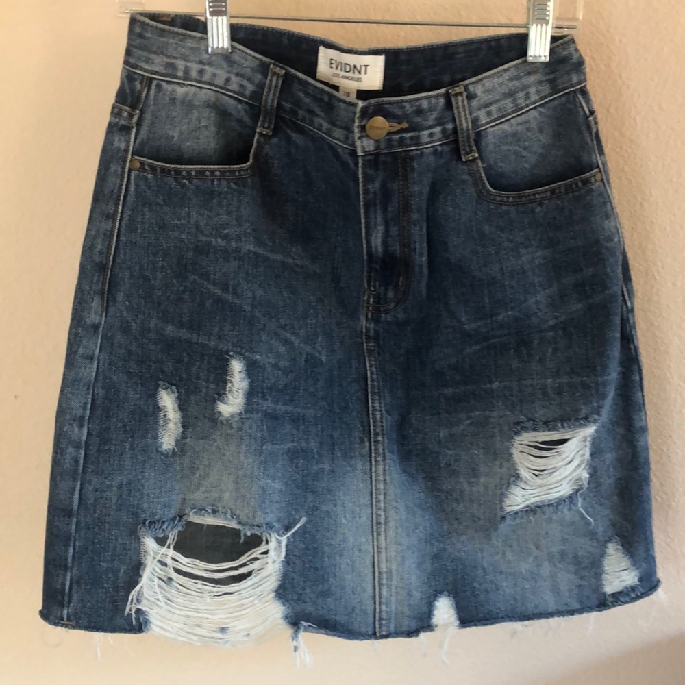 Denim mini-skirt by Evident Los Angeles